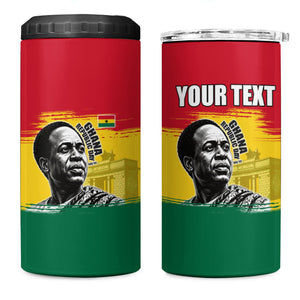 Personalized Ghana Republic Day 4 in 1 Can Cooler Tumbler Kwame Nkrumah Vintage Portrait Art - July 1st Theme