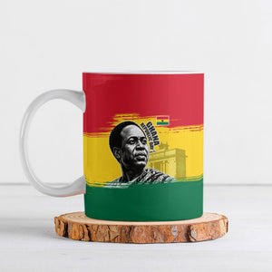 Personalized Ghana Republic Day Ceramic Mug Kwame Nkrumah Vintage Portrait Art - July 1st Theme