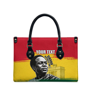 Personalized Ghana Republic Day Leather Bag Kwame Nkrumah Vintage Portrait Art - July 1st Theme