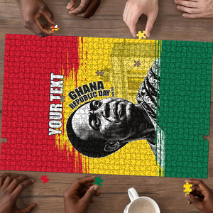 Personalized Ghana Republic Day Puzzle Kwame Nkrumah Vintage Portrait Art - July 1st Theme