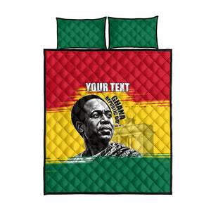 Personalized Ghana Republic Day Quilt Bed Set Kwame Nkrumah Vintage Portrait Art - July 1st Theme