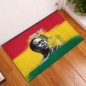 Personalized Ghana Republic Day Rubber Doormat Kwame Nkrumah Vintage Portrait Art - July 1st Theme
