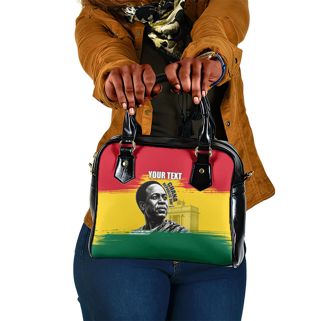 Personalized Ghana Republic Day Shoulder Handbag Kwame Nkrumah Vintage Portrait Art - July 1st Theme