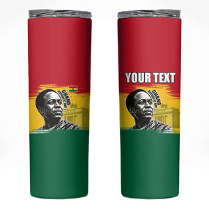 Personalized Ghana Republic Day Skinny Tumbler Kwame Nkrumah Vintage Portrait Art - July 1st Theme
