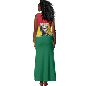 Personalized Ghana Republic Day Tank Maxi Dress Kwame Nkrumah Vintage Portrait Art - July 1st Theme