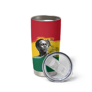 Personalized Ghana Republic Day Tumbler Cup Kwame Nkrumah Vintage Portrait Art - July 1st Theme