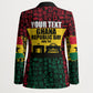 Personalized Ghana Republic Day Blazer Adinkra Pattern Heritage Silhouette African Culture Art