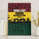 Personalized Ghana Republic Day Canvas Wall Art Adinkra Pattern Heritage Silhouette African Culture Art