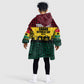 Personalized Ghana Republic Day Kid Wearable Blanket Hoodie Adinkra Pattern Heritage Silhouette African Culture Art