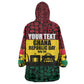 Personalized Ghana Republic Day Kid Wearable Blanket Hoodie Adinkra Pattern Heritage Silhouette African Culture Art