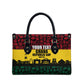 Personalized Ghana Republic Day Leather Bag Adinkra Pattern Heritage Silhouette African Culture Art
