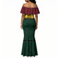 Personalized Ghana Republic Day Mermaid Dress Adinkra Pattern Heritage Silhouette African Culture Art