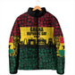 Personalized Ghana Republic Day Padded Jacket Adinkra Pattern Heritage Silhouette African Culture Art