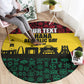 Personalized Ghana Republic Day Round Carpet Adinkra Pattern Heritage Silhouette African Culture Art