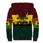 Personalized Ghana Republic Day Sherpa Hoodie Adinkra Pattern Heritage Silhouette African Culture Art
