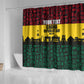 Personalized Ghana Republic Day Shower Curtain Adinkra Pattern Heritage Silhouette African Culture Art