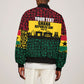 Personalized Ghana Republic Day Sleeve Zip Bomber Jacket Adinkra Pattern Heritage Silhouette African Culture Art