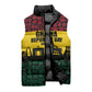 Personalized Ghana Republic Day Sleeveless Puffer Jacket Adinkra Pattern Heritage Silhouette African Culture Art