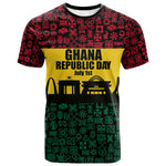 Personalized Ghana Republic Day T shirt Adinkra Pattern Heritage Silhouette African Culture Art