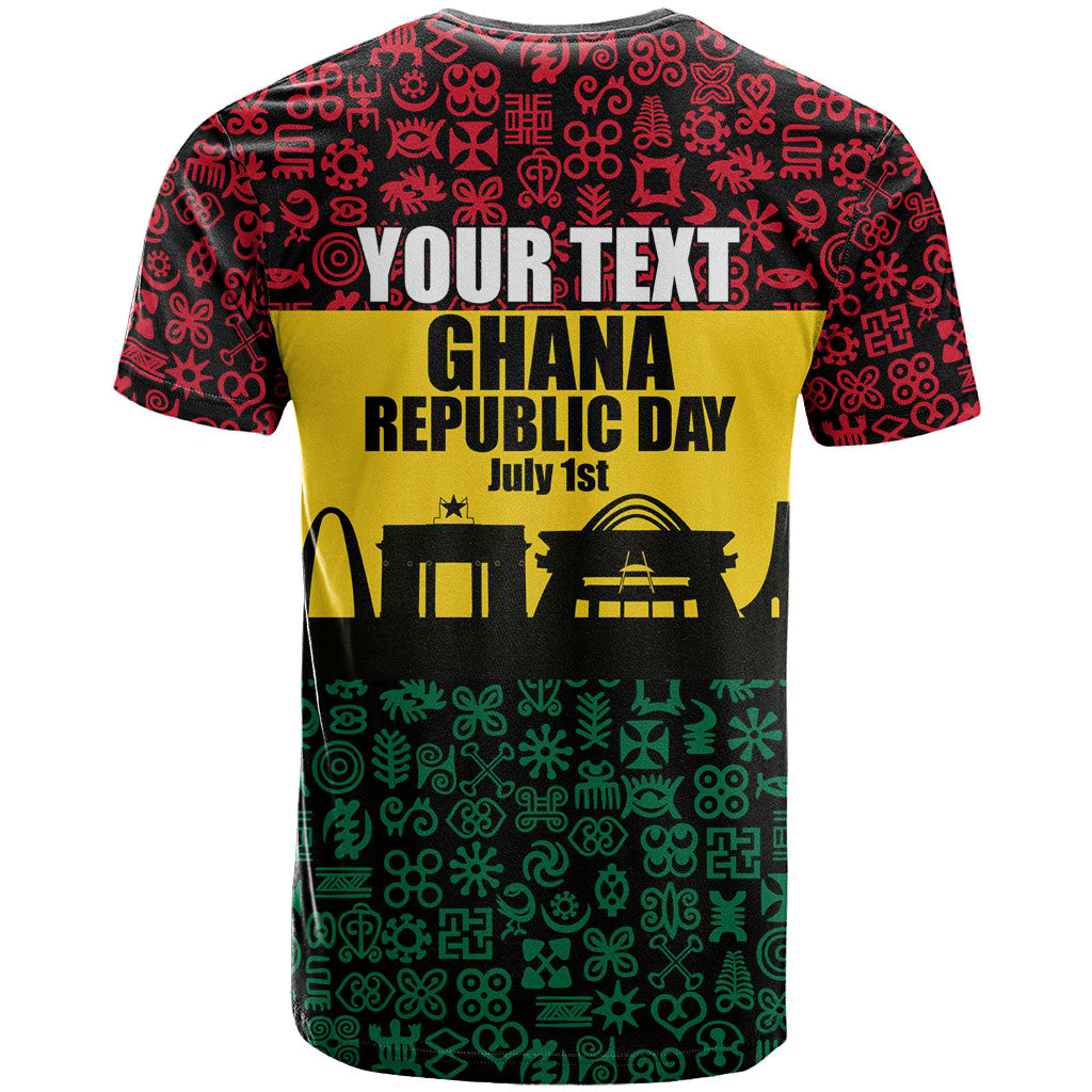 Personalized Ghana Republic Day T shirt Adinkra Pattern Heritage Silhouette African Culture Art