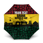 Personalized Ghana Republic Day Umbrella Adinkra Pattern Heritage Silhouette African Culture Art