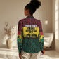 Personalized Ghana Republic Day Women Casual Shirt Adinkra Pattern Heritage Silhouette African Culture Art