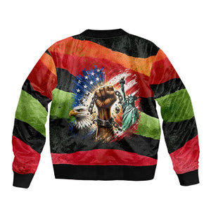 Happy 250th You Still Owe Us Black Pride Bomber Jacket Pan African Flag Broken Chains - Statue Of Liberty