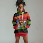 Happy 250th You Still Owe Us Black Pride Hoodie Dress Pan African Flag Broken Chains - Statue Of Liberty