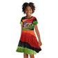 Happy 250th You Still Owe Us Black Pride Kid Short Sleeve Dress Pan African Flag Broken Chains - Statue Of Liberty