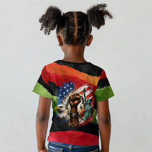 Happy 250th You Still Owe Us Black Pride Kid T shirt Pan African Flag Broken Chains - Statue Of Liberty