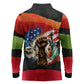 Happy 250th You Still Owe Us Black Pride Long Sleeve Polo Shirt Pan African Flag Broken Chains - Statue Of Liberty
