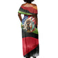 Happy 250th You Still Owe Us Black Pride Off Shoulder Maxi Dress Pan African Flag Broken Chains - Statue Of Liberty