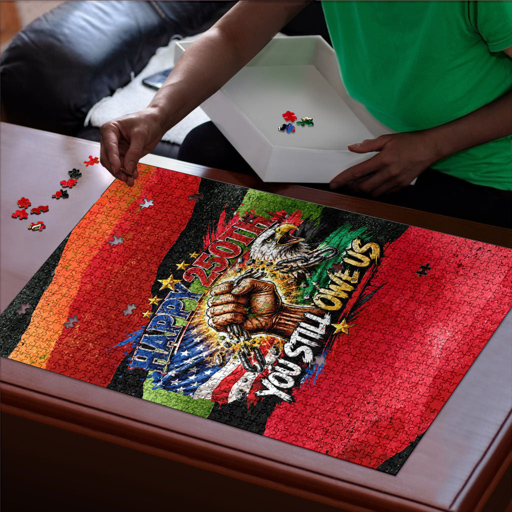 Happy 250th You Still Owe Us Black Pride Puzzle Pan African Flag Broken Chains - Statue Of Liberty