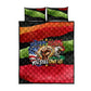 Happy 250th You Still Owe Us Black Pride Quilt Bed Set Pan African Flag Broken Chains - Statue Of Liberty