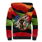 Happy 250th You Still Owe Us Black Pride Sherpa Hoodie Pan African Flag Broken Chains - Statue Of Liberty