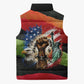 Happy 250th You Still Owe Us Black Pride Sleeveless Puffer Jacket Pan African Flag Broken Chains - Statue Of Liberty