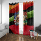Happy 250th You Still Owe Us Black Pride Window Curtain Pan African Flag Broken Chains - Statue Of Liberty