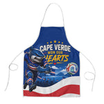 Cape Verde Won Our Hearts Soccer Apron Blue Sharks Football Mascot Patriotic National Team