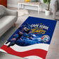 Cape Verde Won Our Hearts Soccer Area Rug Blue Sharks Football Mascot Patriotic National Team