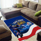 Cape Verde Won Our Hearts Soccer Area Rug Blue Sharks Football Mascot Patriotic National Team