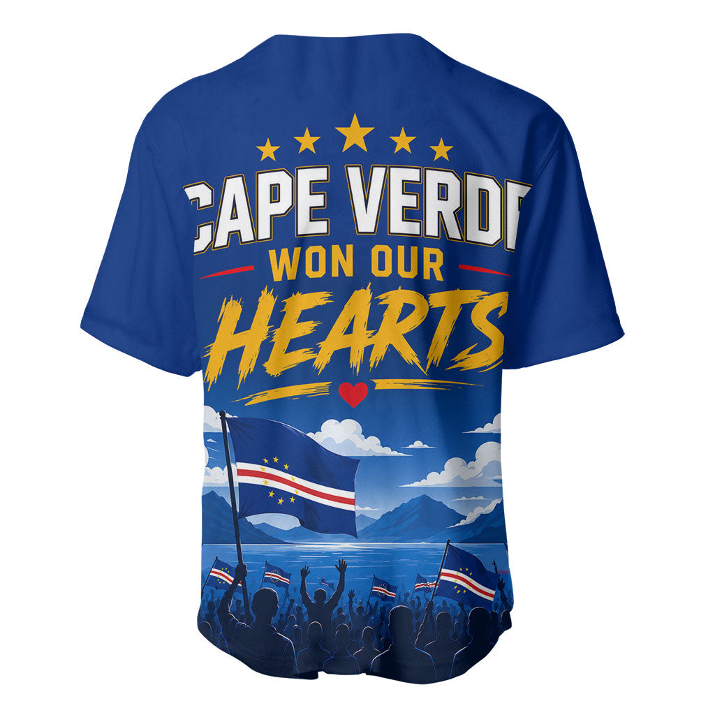 Cape Verde Won Our Hearts Soccer Baseball Jersey Blue Sharks Football Mascot Patriotic National Team