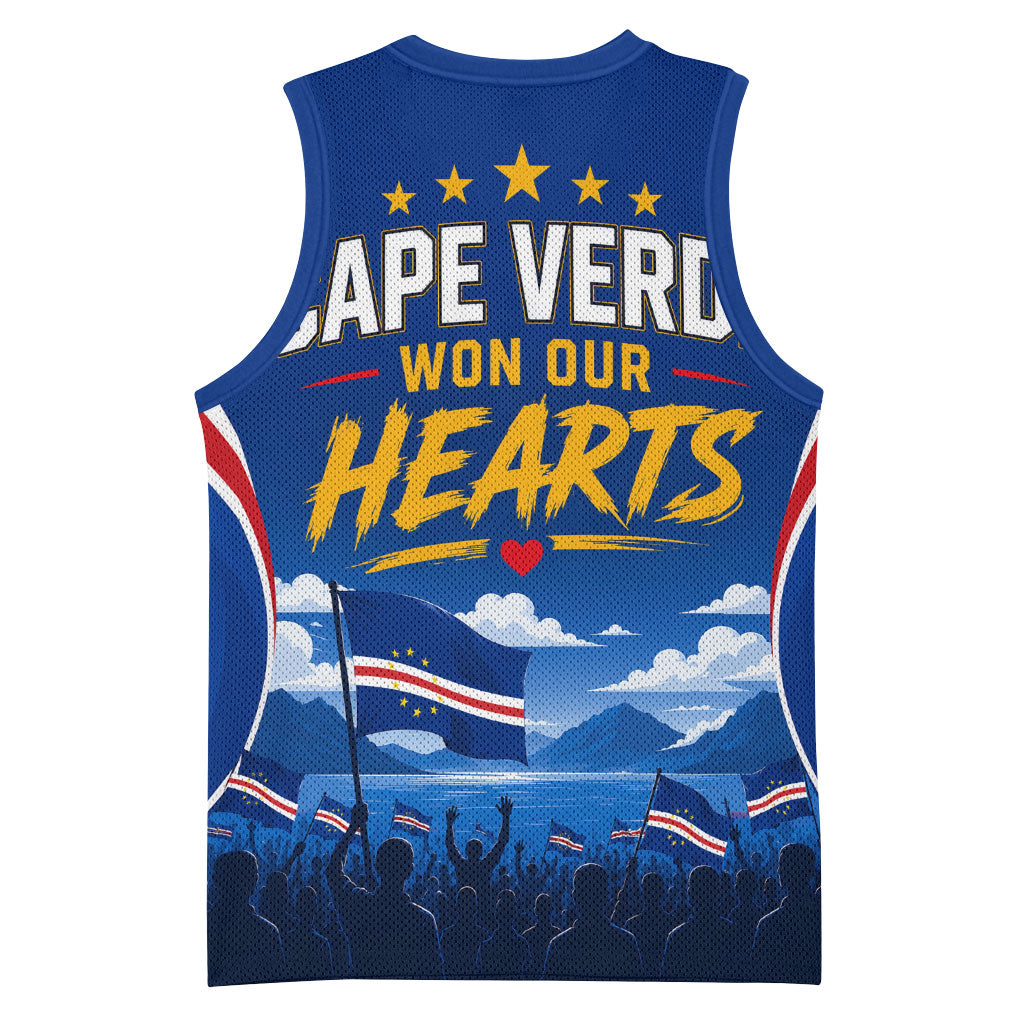 Cape Verde Won Our Hearts Soccer Basketball Jersey Blue Sharks Football Mascot Patriotic National Team