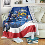 Cape Verde Won Our Hearts Soccer Blanket Blue Sharks Football Mascot Patriotic National Team