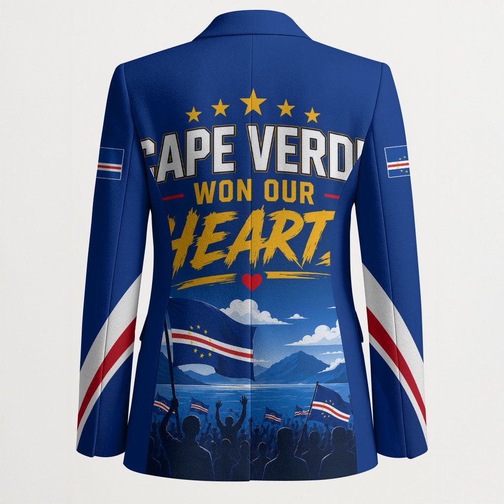 Cape Verde Won Our Hearts Soccer Blazer Blue Sharks Football Mascot Patriotic National Team