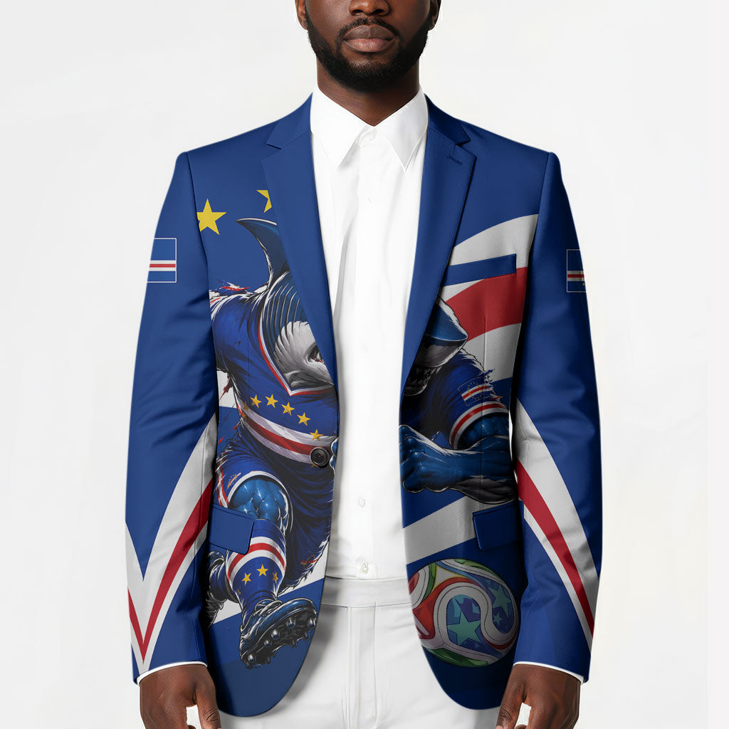 Cape Verde Won Our Hearts Soccer Blazer Blue Sharks Football Mascot Patriotic National Team