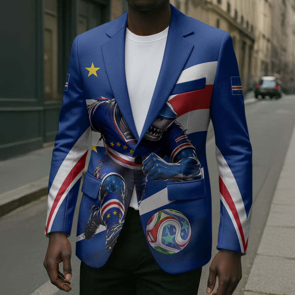 Cape Verde Won Our Hearts Soccer Blazer Blue Sharks Football Mascot Patriotic National Team