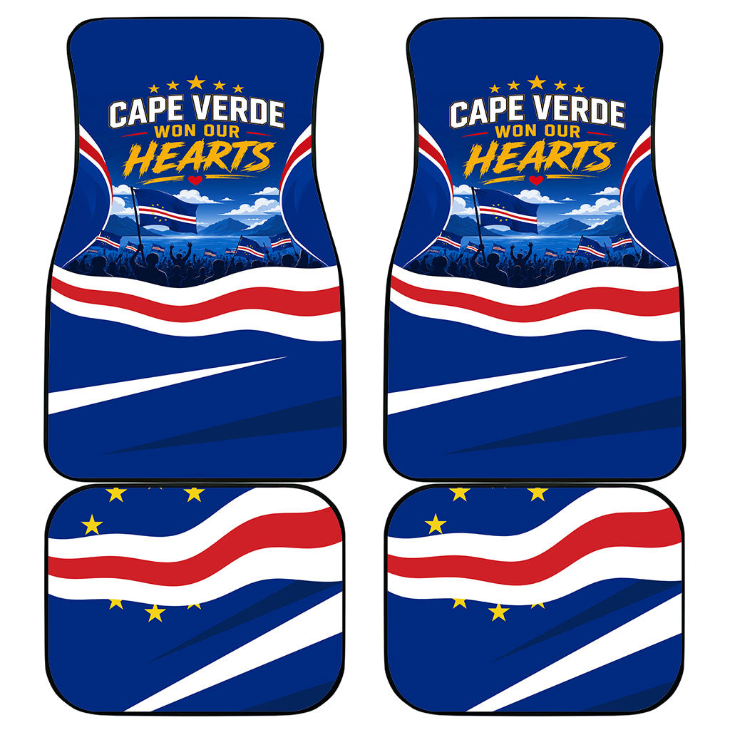 Cape Verde Won Our Hearts Soccer Car Mats Blue Sharks Football Mascot Patriotic National Team