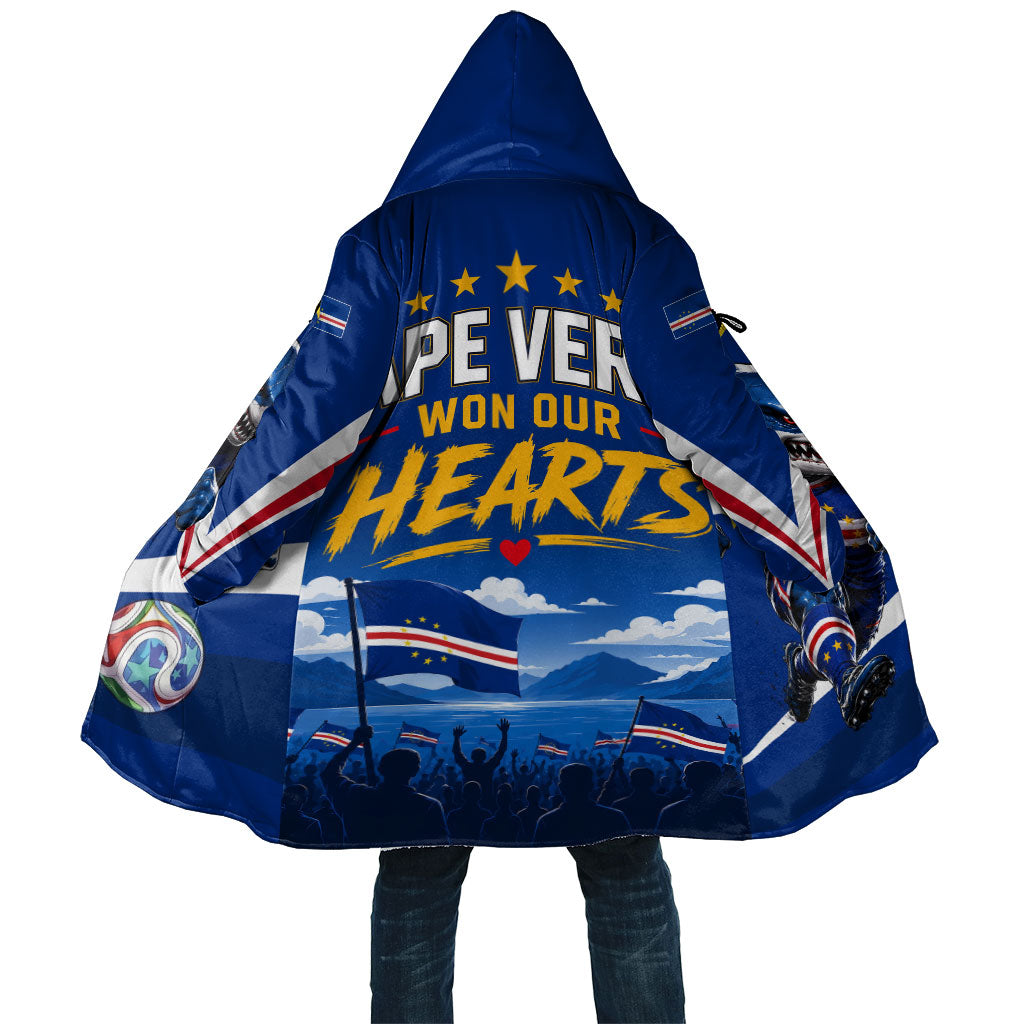 Cape Verde Won Our Hearts Soccer Cloak Blue Sharks Football Mascot Patriotic National Team