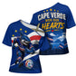 Cape Verde Won Our Hearts Soccer Cross Shoulder Shirt Blue Sharks Football Mascot Patriotic National Team