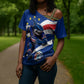 Cape Verde Won Our Hearts Soccer Cross Shoulder Shirt Blue Sharks Football Mascot Patriotic National Team